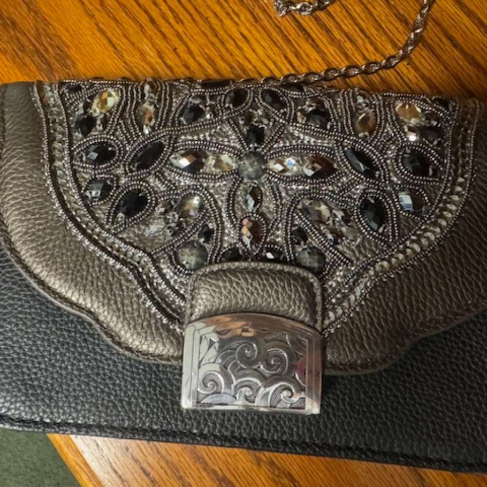BRIGHTON JEWELED SMALL HANDBAG WITH REMOVABLE FLAP